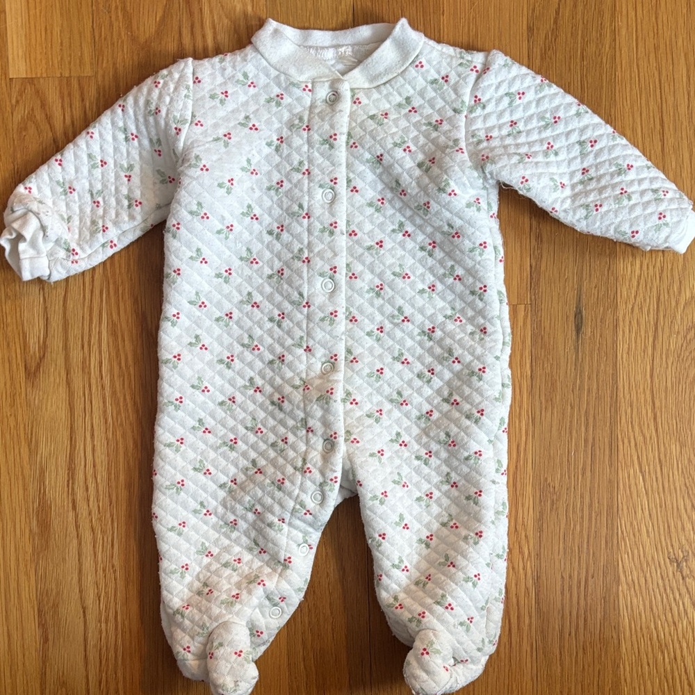 0-3M Chick Pea Christmas Holly One Piece